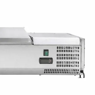 Ensaladera Refrigerada de Mostrador con Tapa de Acero Inoxidable - 5 Cubetas GN 1/4