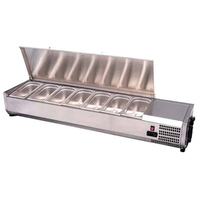 Countertop Refrigerated Saladette 7 Gastronorm 1/3 Pans - Width 160 cm