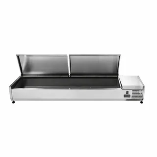 Countertop Refrigerated Saladette Stainless Steel Lid 8 GN 1/3 Containers
