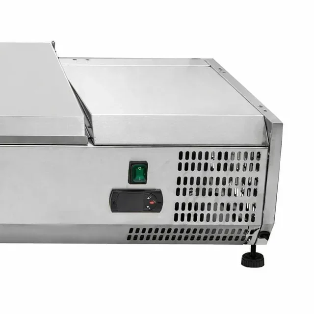 Countertop Refrigerated Saladette Stainless Steel Lid 8 GN 1/3 Containers