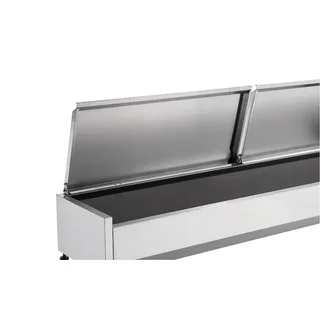Countertop Refrigerated Saladette with Stainless Steel Lid - 9 GN 1/3 Gastronorm Pans