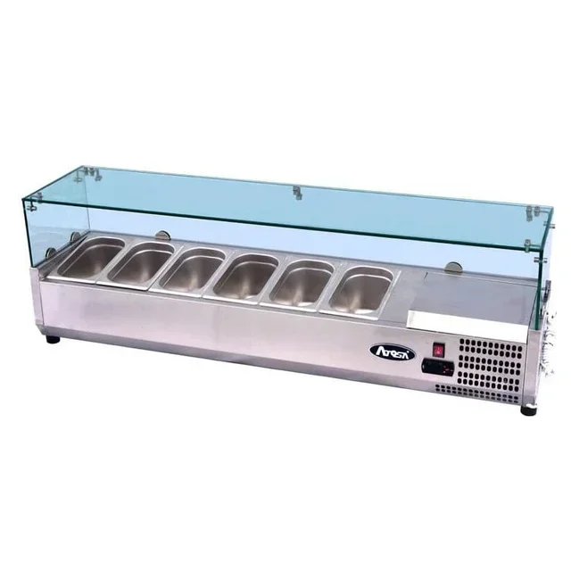 Countertop Refrigerated Saladette 9 GN 1/3 Pans - Width 200 cm