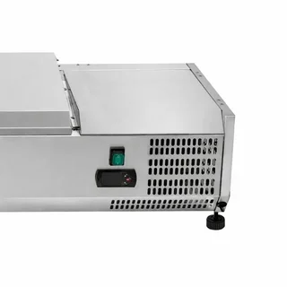 Countertop Refrigerated Saladette with Stainless Steel Lid - 6 GN 1/4 Pans