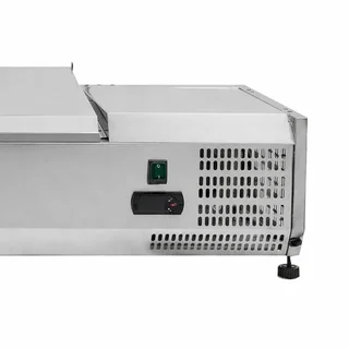 Refrigerated Countertop Saladette with Stainless Steel Lid - 6 GN 1/3 Containers