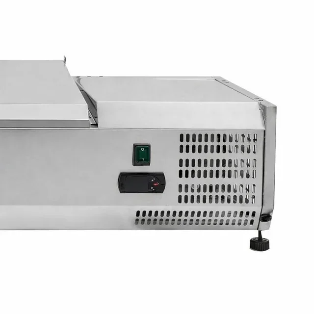 Refrigerated Countertop Saladette with Stainless Steel Lid - 6 GN 1/3 Containers