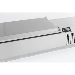 Saladette Réfrigérée de Comptoir avec Couvercle Inox - Capacité 6 Bacs GN 1/4