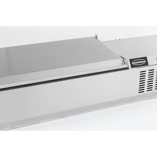Saladette Réfrigérée de Comptoir avec Couvercle Inox - Capacité 6 Bacs GN 1/4