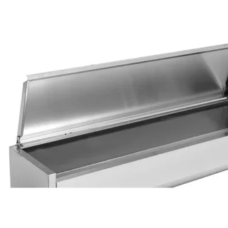 Countertop Refrigerated Saladette with Stainless Steel Lid - 7 Gastronorm 1/4 Pans
