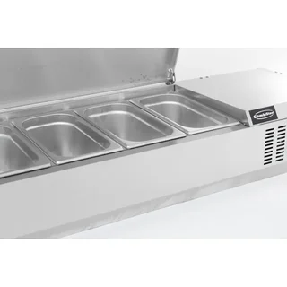 Refrigerated Countertop Saladette 9 GN 1/3 Pans - Stainless Steel Lid