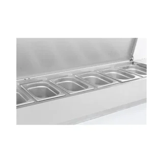 Refrigerated Countertop Saladette 9 GN 1/3 Pans - Stainless Steel Lid