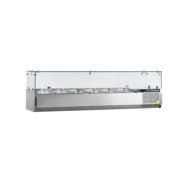 Saladette Refrigerata da Banco - Raffreddamento Statico - 7 Bacinelle GN 1/4 - Capacità 44 Litri