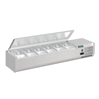 Saladette Refrigerada de Balcão Série G - 6 Cubas Gastronorm 1/4 com Tampa