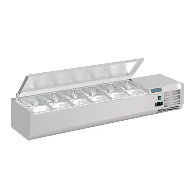 Saladette Refrigerada de Balcão Série G - 6 Cubas Gastronorm 1/4 com Tampa