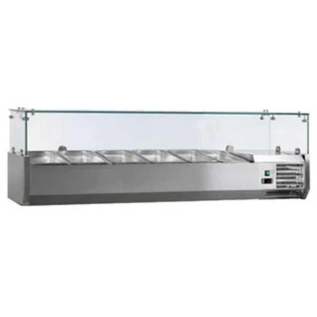 Saladette Refrigerada Profesional de Acero Inoxidable - 5 Cubetas GN 1/3 + 1 Cubeta GN 1/2