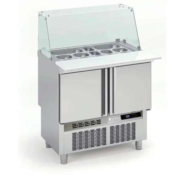 Refrigerated Saladette 2 Doors 169L - 15 GN 1/6 Pans for Fast-Food