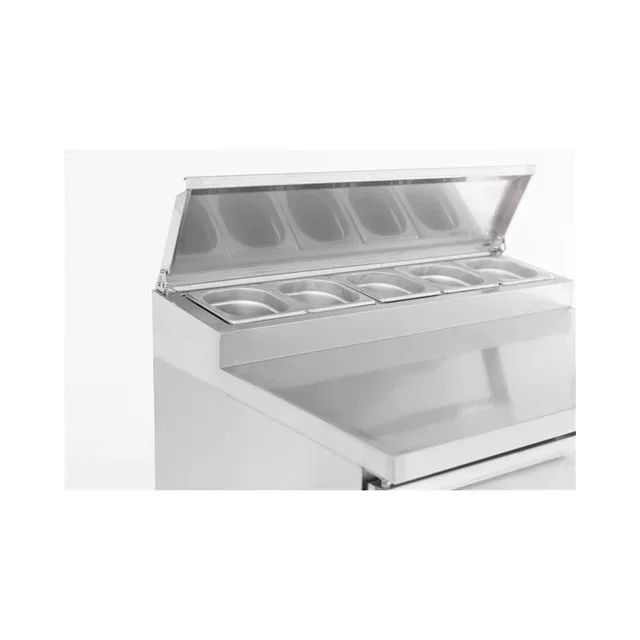 Saladette Refrigerada Profissional 2 Portas com 5 Cubas Gastronorm GN 1/6