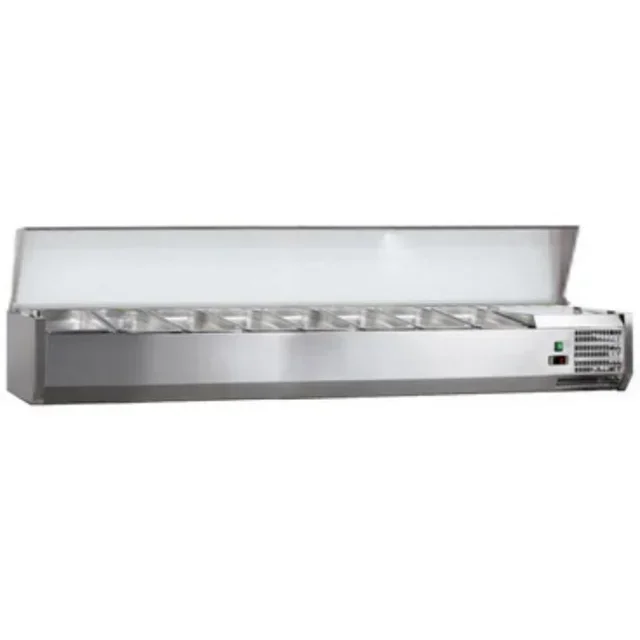 Saladette Refrigerata 8 Contenitori GN 1/3 con Coperchio in Acciaio Inox