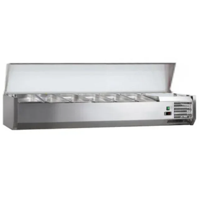 Saladette Refrigerada con Tapa - 5 Cubetas GN 1/3 + 1 Cubeta GN 1/2