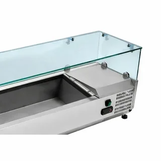 Countertop Refrigerated Saladette with Glass Lid - 6 GN 1/4 Pans