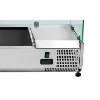 Countertop Refrigerated Saladette with Glass Lid - 6 GN 1/4 Pans