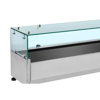 Countertop Refrigerated Saladette with Glass Lid - 6 GN 1/4 Pans