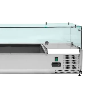 Saladette Vitrée à Poser 5 Bacs GN 1/3 + 1 Bac GN 1/2 - Réfrigérée