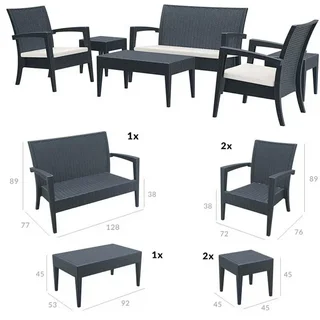 Conjunto de Jardim Miami - Cinzento Escuro