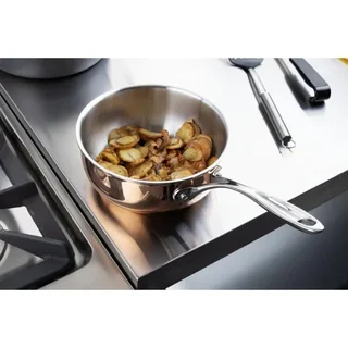 Sartén Sauté de Cobre con Borde Abombado, Tri-Ply, Compatible con Inducción - Diámetro 20 cm