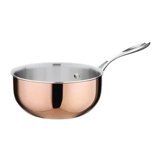 Sartén Sauté de Cobre con Borde Abombado, Tri-Ply, Compatible con Inducción - Diámetro 20 cm