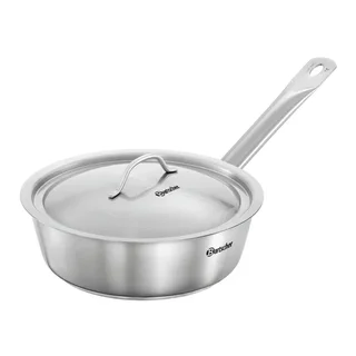 Stainless Steel Sauté Pan Ø 24 cm - High-Sided Frying Pan with Sloped Edges