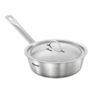 Stainless Steel Sauté Pan Ø 24 cm - High-Sided Frying Pan with Sloped Edges