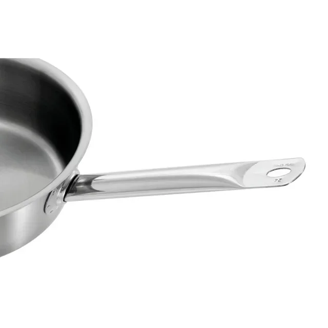 Stainless Steel Sauté Pan Ø 24 cm - High-Sided Frying Pan with Sloped Edges