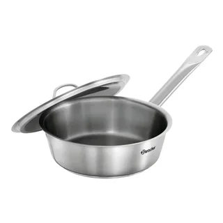 Stainless Steel Sauté Pan Ø 24 cm - High-Sided Frying Pan with Sloped Edges