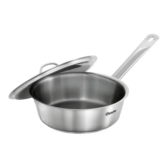 Stainless Steel Sauté Pan Ø 24 cm - High-Sided Frying Pan with Sloped Edges