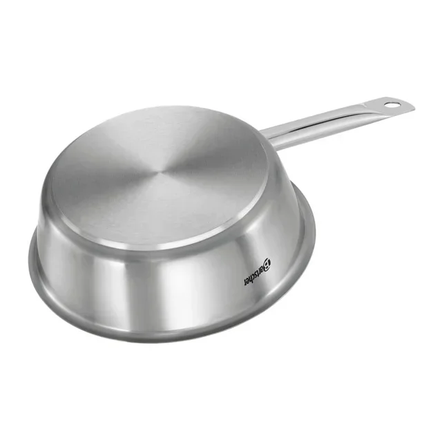 Stainless Steel Sauté Pan Ø 24 cm - High-Sided Frying Pan with Sloped Edges