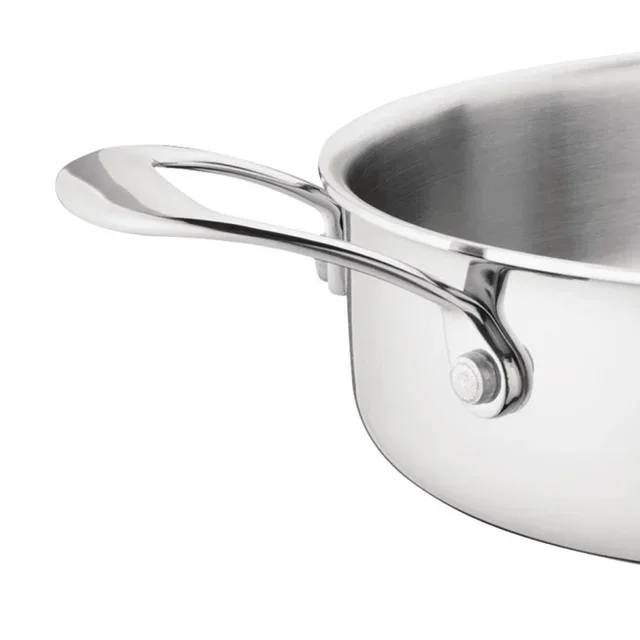 Sauteuse Professionnelle 24 cm - Fond Renforcé Triple Épaisseur
