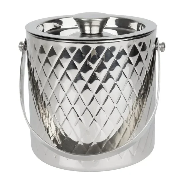 Stainless Steel Double-Wall Insulated Ice Bucket - 2 Litre Capacity