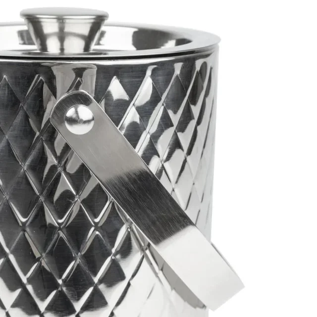 Balde de Gelo Térmico de Parede Dupla em Aço Inoxidável - Capacidade 2 Litros