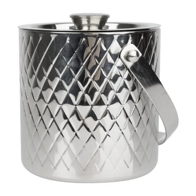 Stainless Steel Double-Wall Insulated Ice Bucket - 2 Litre Capacity