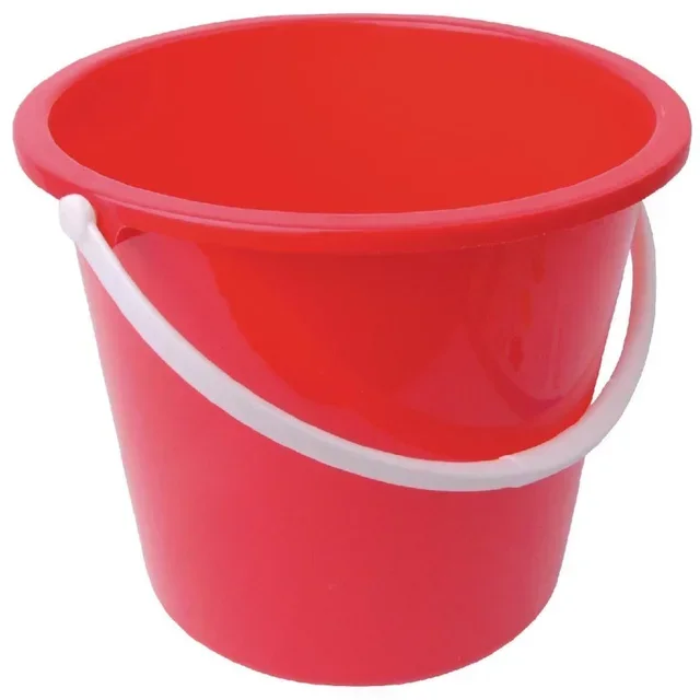 Round Red Bucket 10 Litres Plastic