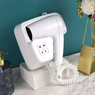 Wall-Mounted Hair Dryer in White