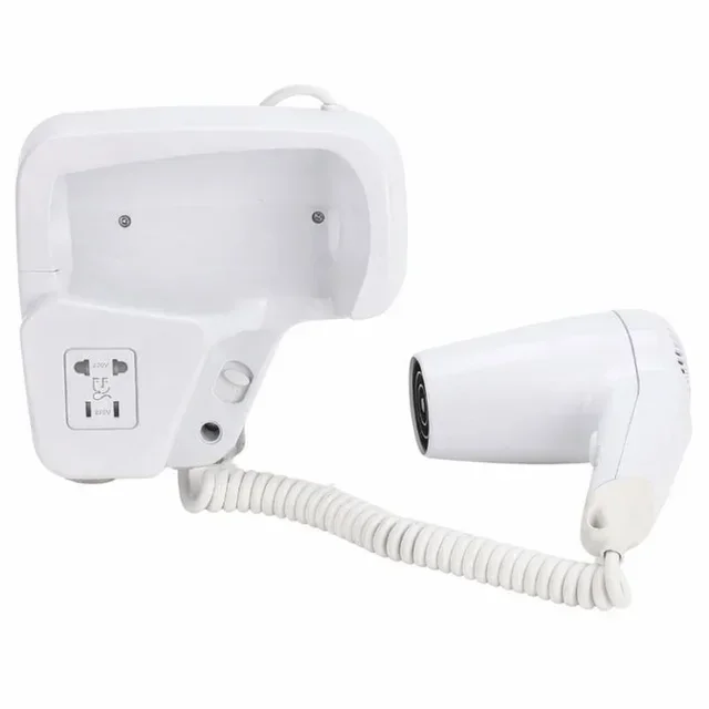 Wall-Mounted Hair Dryer in White