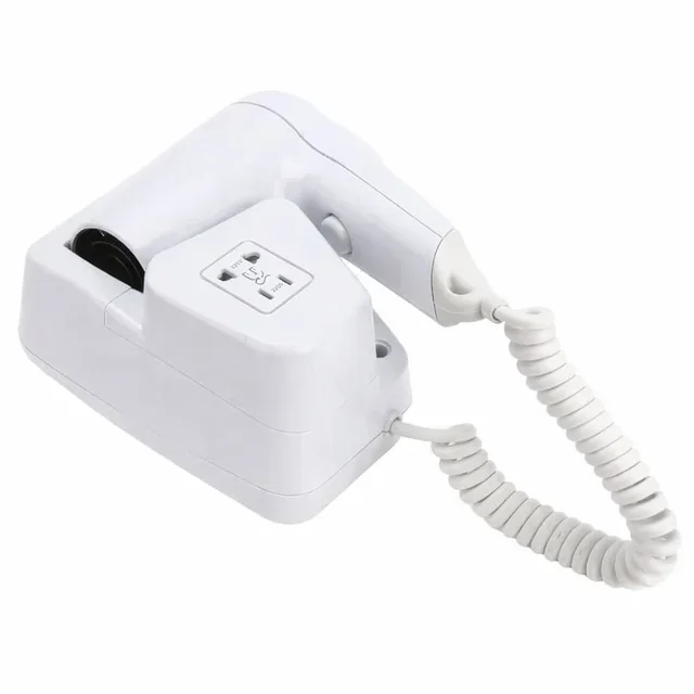 Wall-Mounted Hair Dryer in White