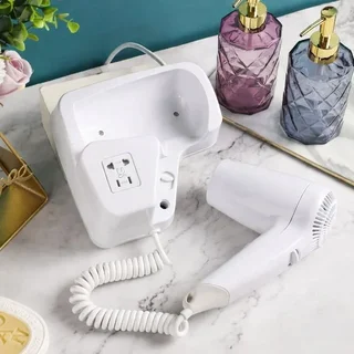 Wall-Mounted Hair Dryer in White