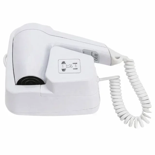 Wall-Mounted Hair Dryer in White