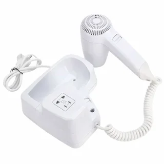 Wall-Mounted Hair Dryer in White