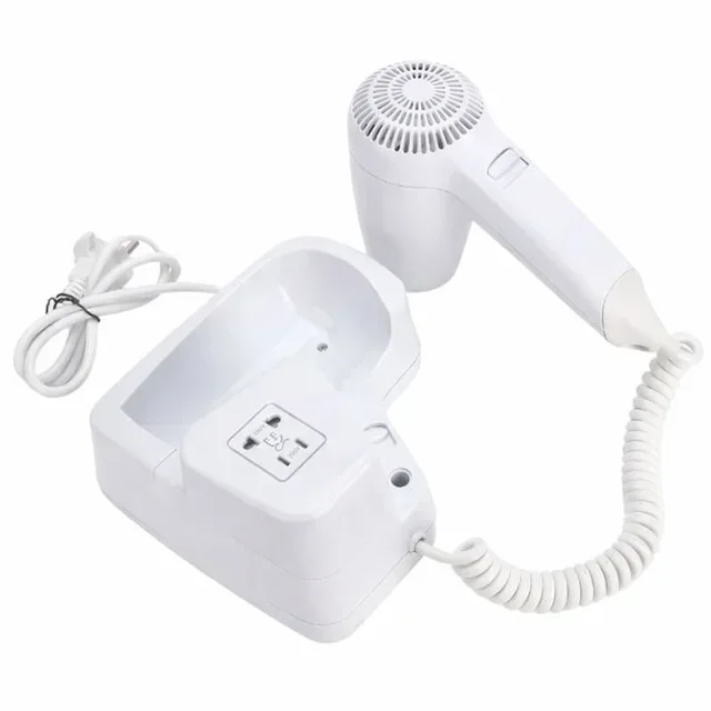 Wall-Mounted Hair Dryer in White