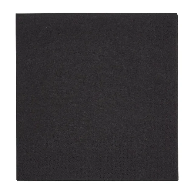 Cocktail Napkins 2-Ply Quarter Fold 24 cm Black - 4000 Units