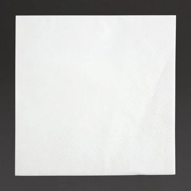 Serviettes Cocktail Double Épaisseur 1/4 Pliage 24 cm Blanc - Pack de 4000