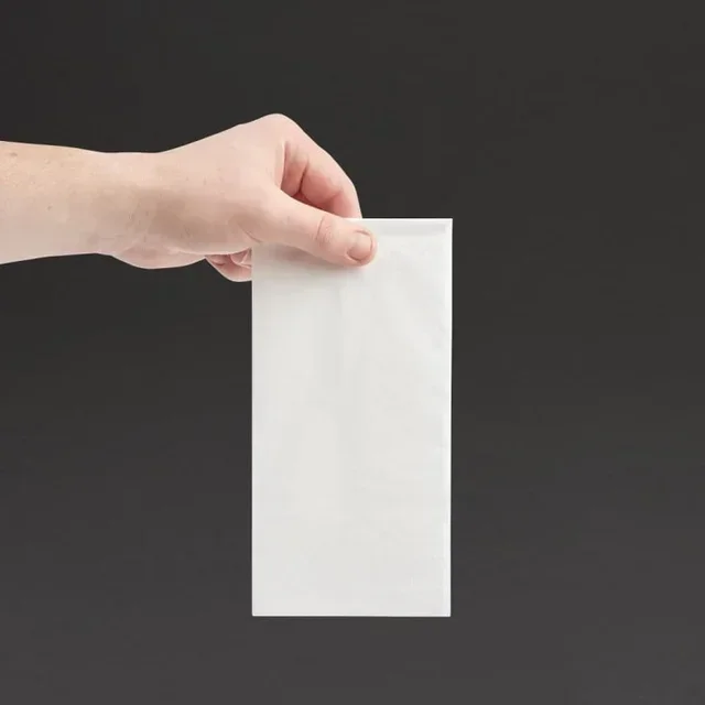 Serviettes de Table 2 Épaisseurs Pliage 1/8 40 cm Blanches - Carton de 2000